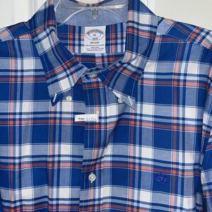 Brooks Brothers Regent Non-Iron Florida Gators LS Supima Plaid Golden Fleece XL